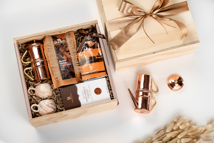 gift box a tema caffè