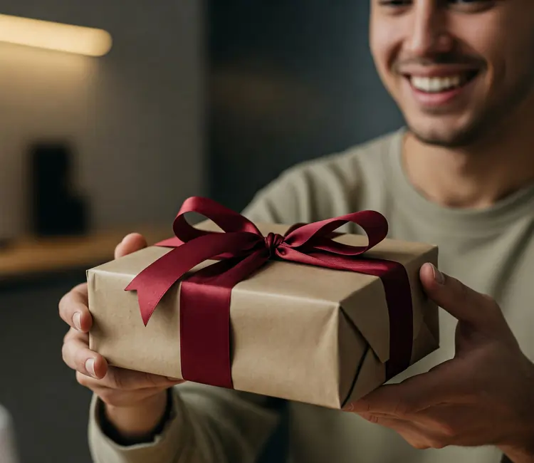 Giovane cliente che riceve un regalo a sorpresa dal suo brand preferito | QuBox