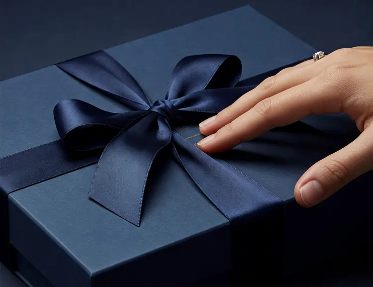 Un elegante regalo aziendale blu, ideale per aumentare visibilità brand | QuBox